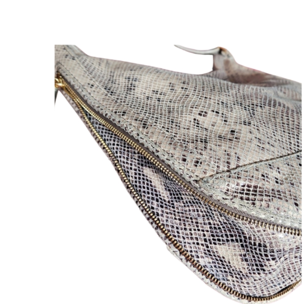 Tory Burch Snake Print Hobo Bag - Cream and Gray - Picture 2 of 6